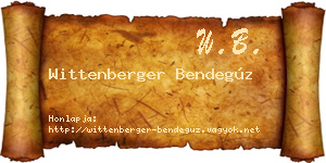 Wittenberger Bendegúz névjegykártya