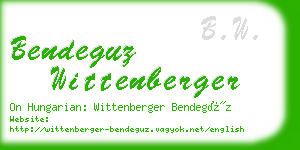 bendeguz wittenberger business card